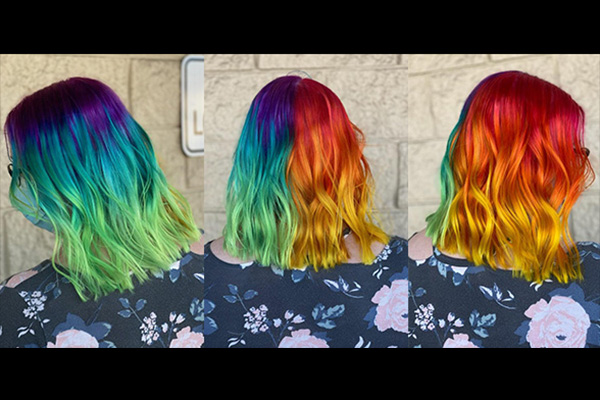 Fade Yellow to Green Rainbow color treatment from Pulp Riot